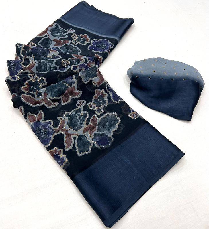 Tulsi beautiful flowers Saree manufacturer in india