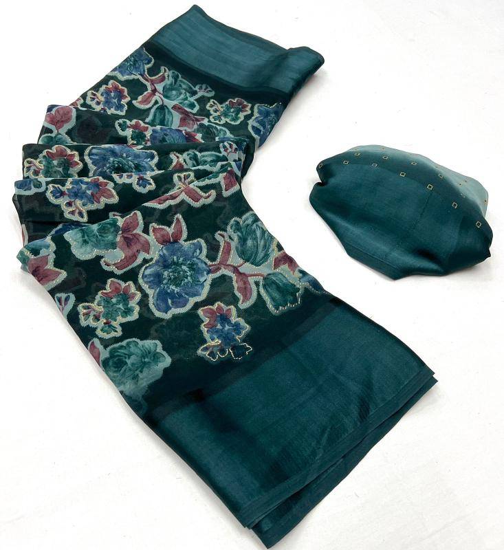 Tulsi beautiful flowers Saree manufacturer in india