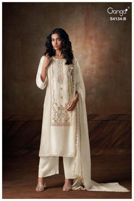 Ganga bhrisha 4134 Designer dress materials suppliers in Hydrabad