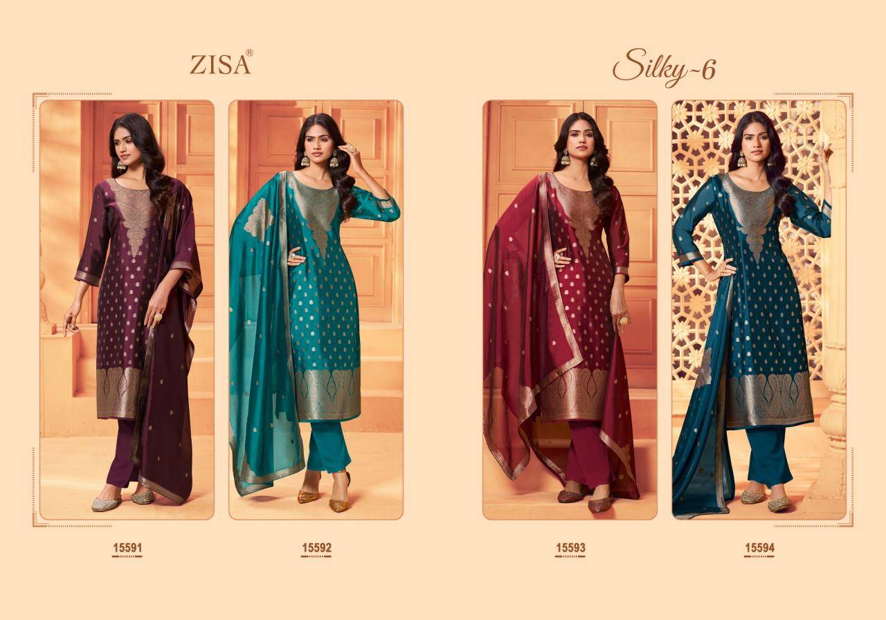 Zisa silky 6 Wholesale dress materials in Kolkata