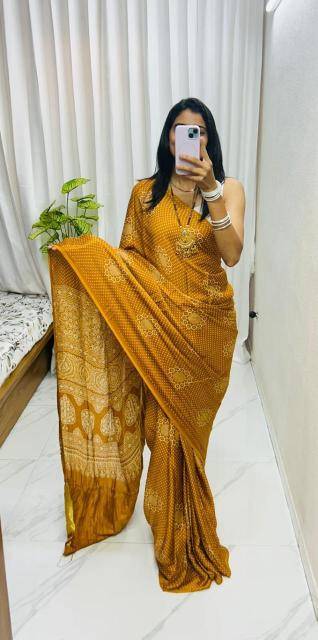 Bhagya laxmi ajrakh print with lagadi patta Wholesale saree manufacturers in Kolkata