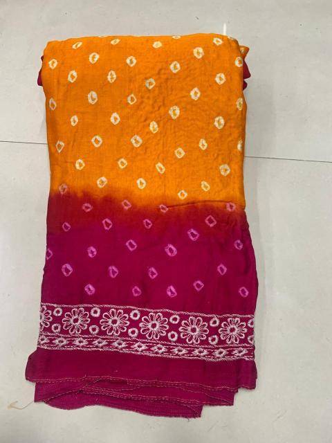 Bhagya laxmi ajrakh print with lagadi patta Wholesale saree manufacturers in Kolkata