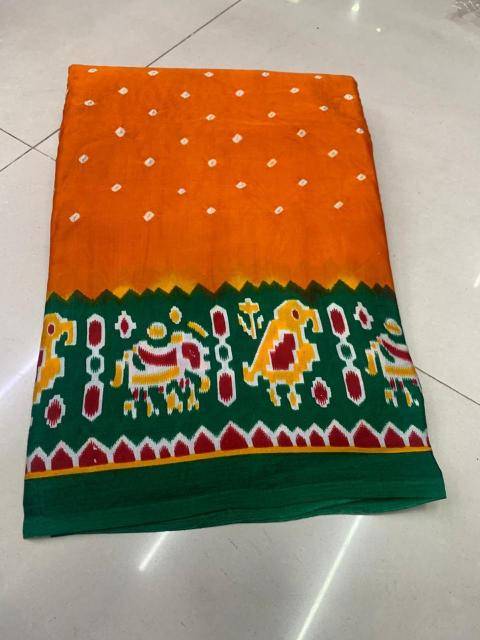 Bhagya laxmi ajrakh print with lagadi patta Wholesale saree manufacturers in Kolkata