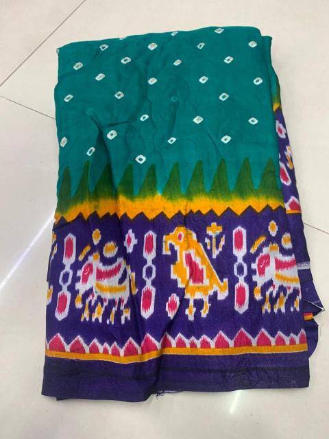 Bhagya laxmi ajrakh print with lagadi patta Wholesale saree manufacturers in Kolkata