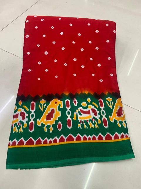 Bhagya laxmi ajrakh print with lagadi patta Wholesale saree manufacturers in Kolkata