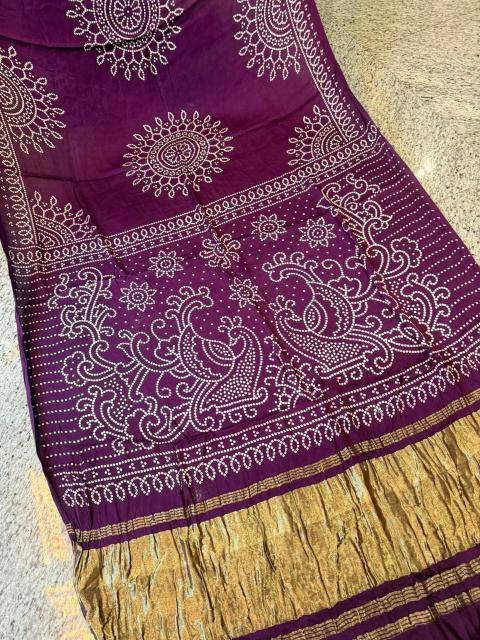 Bhagya laxmi ajrakh print with lagadi patta Wholesale saree manufacturers in Kolkata