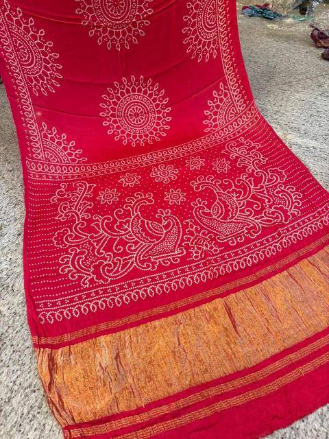 Bhagya laxmi ajrakh print with lagadi patta Wholesale saree manufacturers in Kolkata
