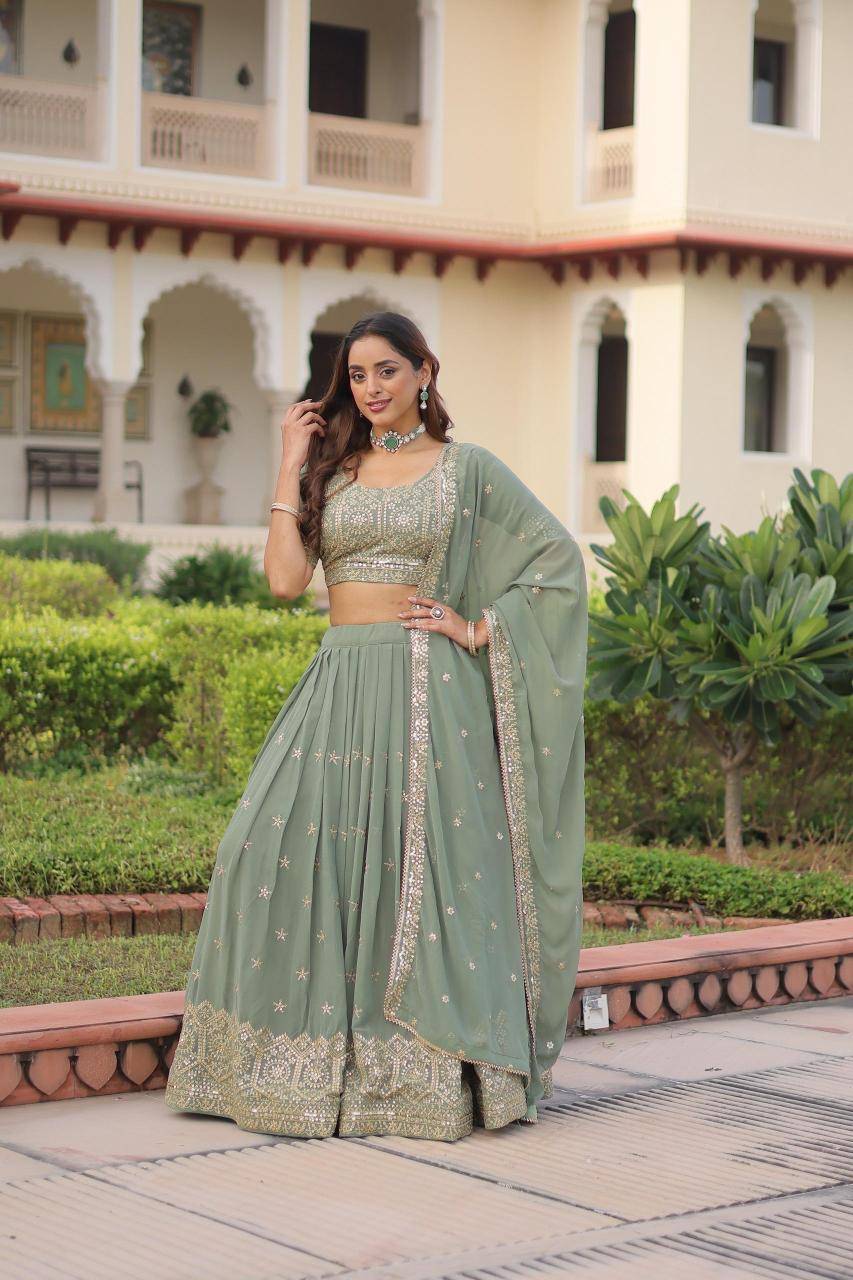 Tapi-288 Crush Sky Blue Wholesale designer lehengas