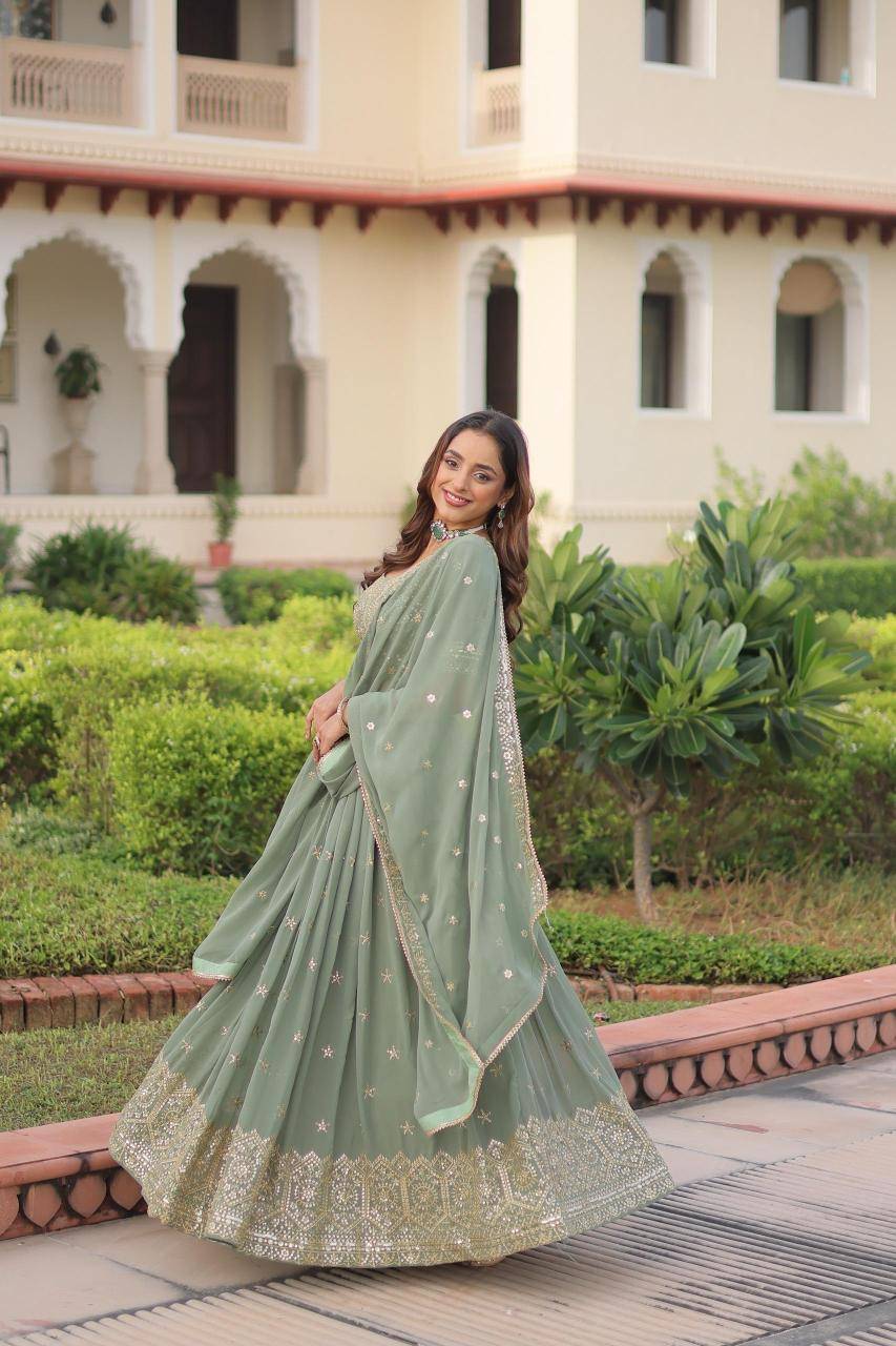 Tapi-288 Crush Sky Blue Wholesale designer lehengas