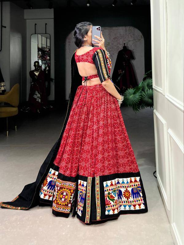 LNB 1693 RED Rayon Discounted lehenga choli wholesale