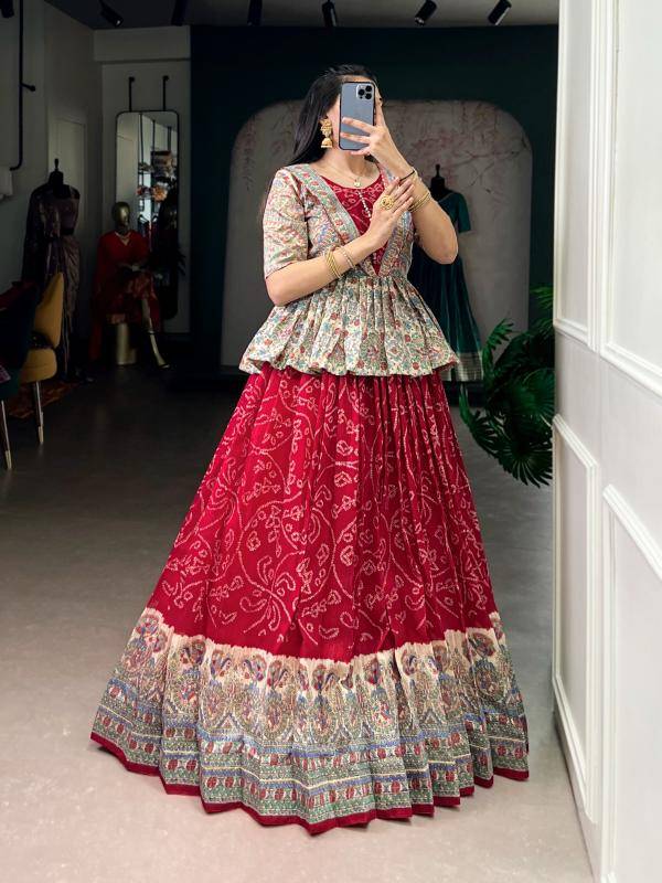 NNK 1108 Green Silk MRN Ethnic lehenga choli wholesale