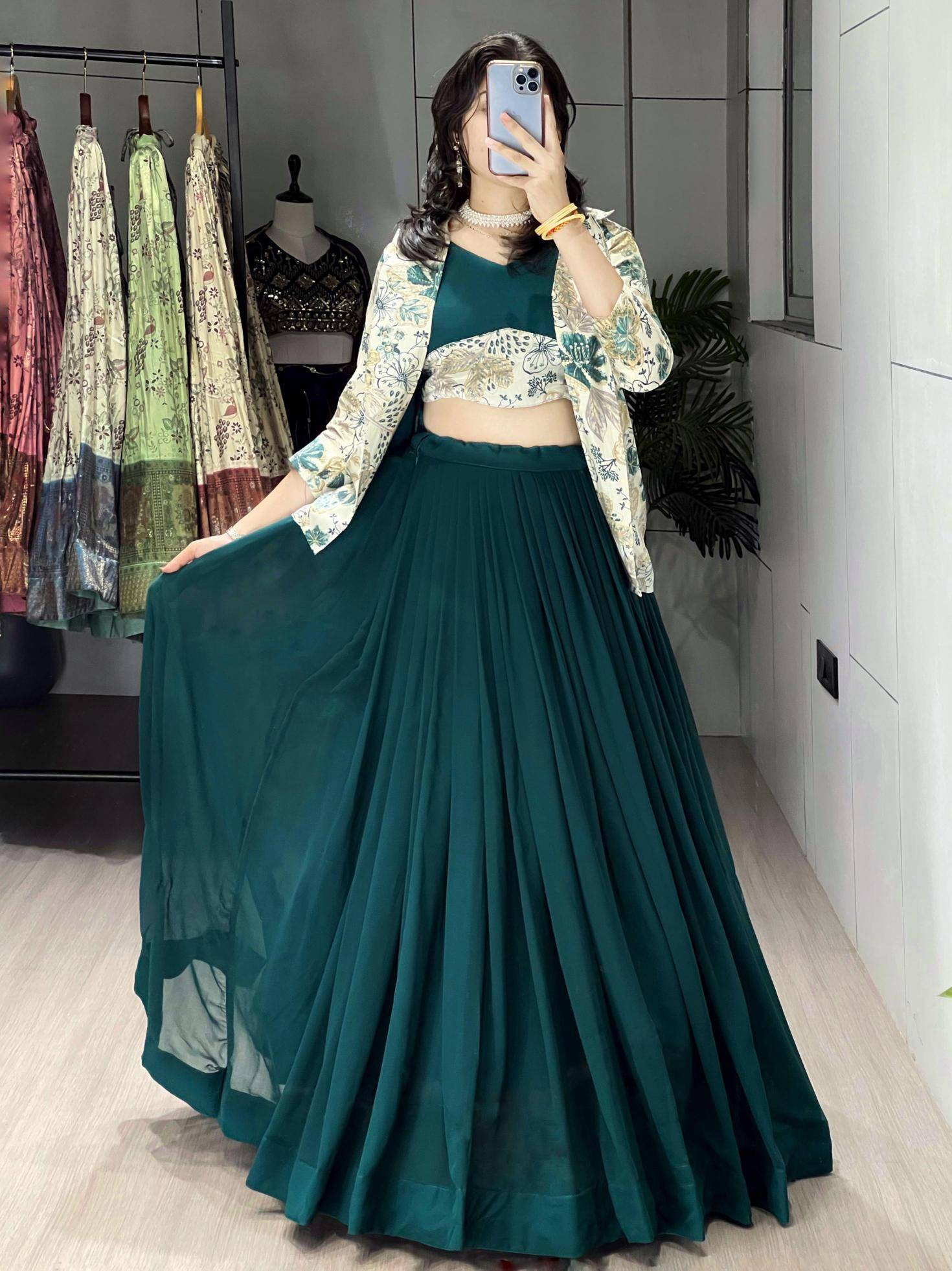 GRTN 8218 MORPICH Gorgette Bridal Lehegha Choli in Mumbai