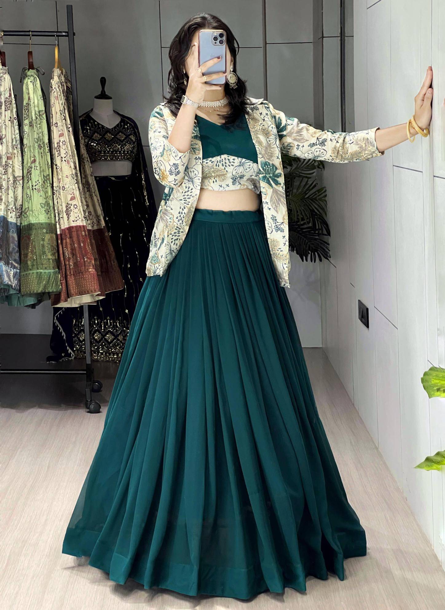 GRTN 8218 MORPICH Gorgette Bridal Lehegha Choli in Mumbai