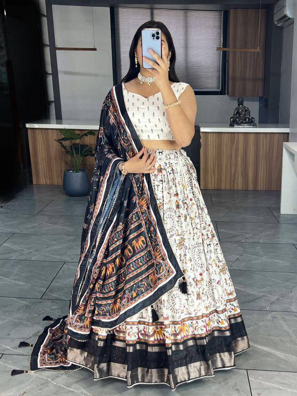 GRTN 6140 BLK Dola Silk Ethnic Lehegha Choli in Mumbai