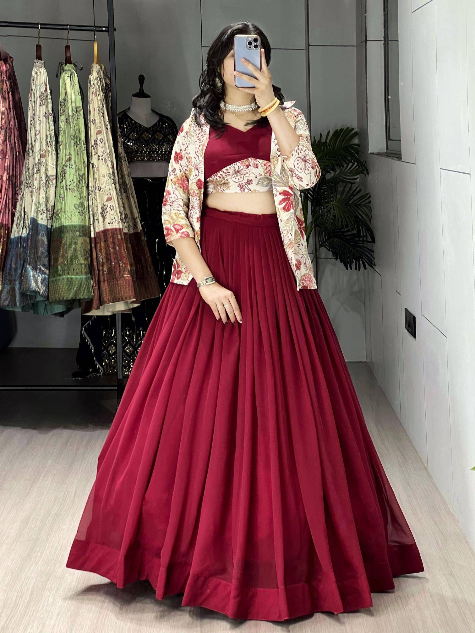 GRTN 8218 MRN Gorgette Wholesale Chaniya Choli Market in Mumbai