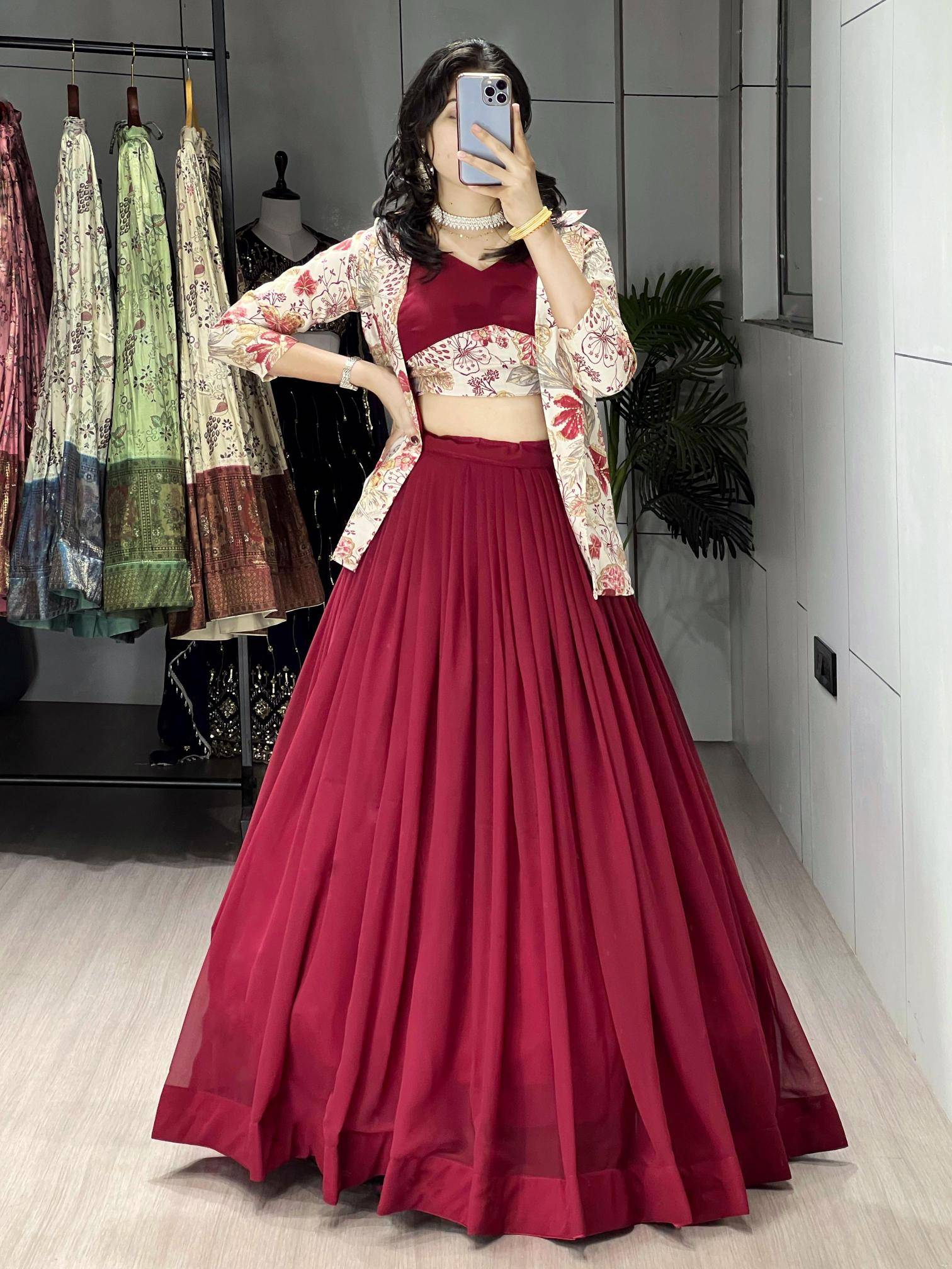 GRTN 8218 MRN Gorgette Wholesale Chaniya Choli Market in Mumbai