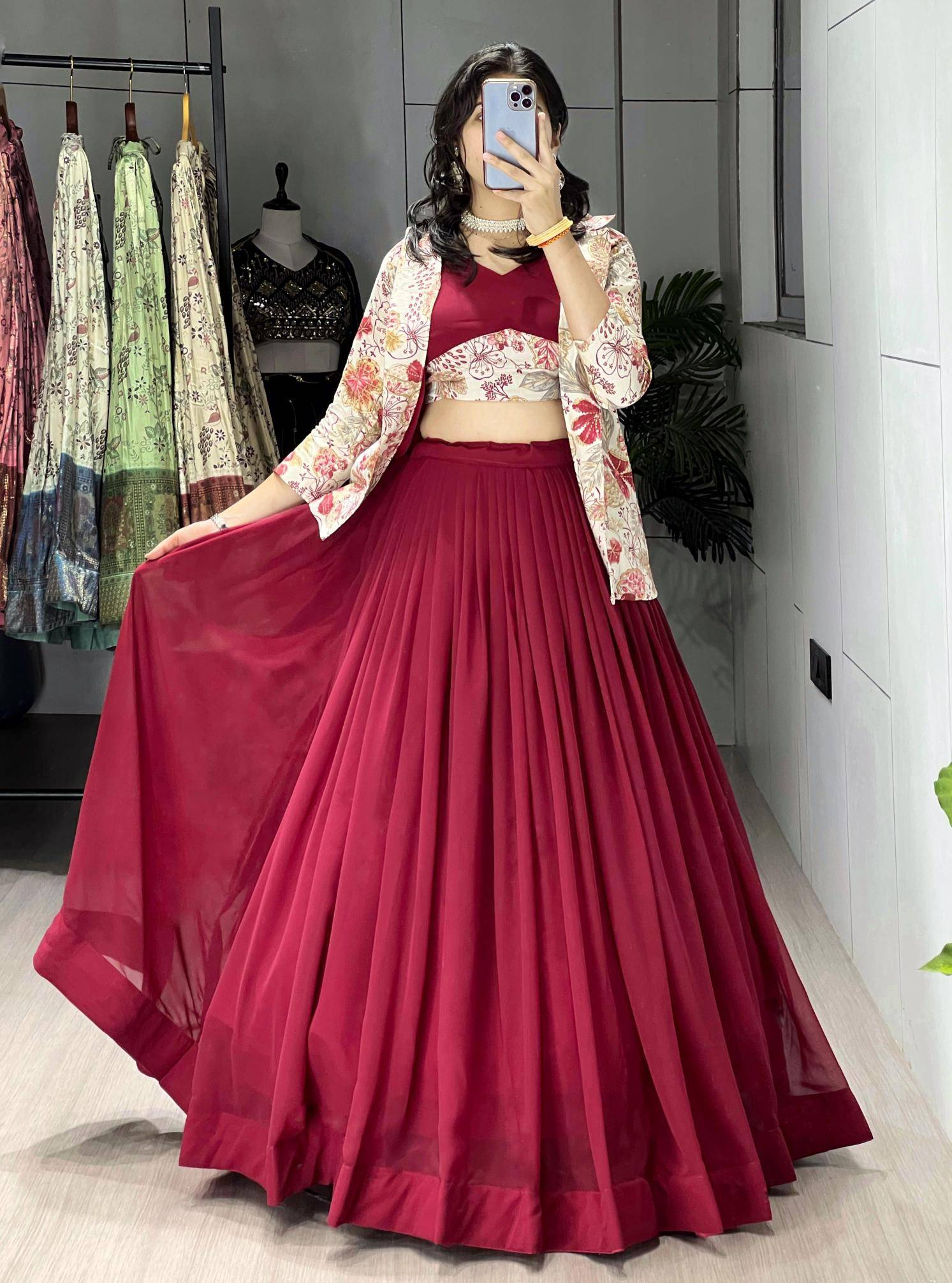 GRTN 8218 MRN Gorgette Wholesale Chaniya Choli Market in Mumbai