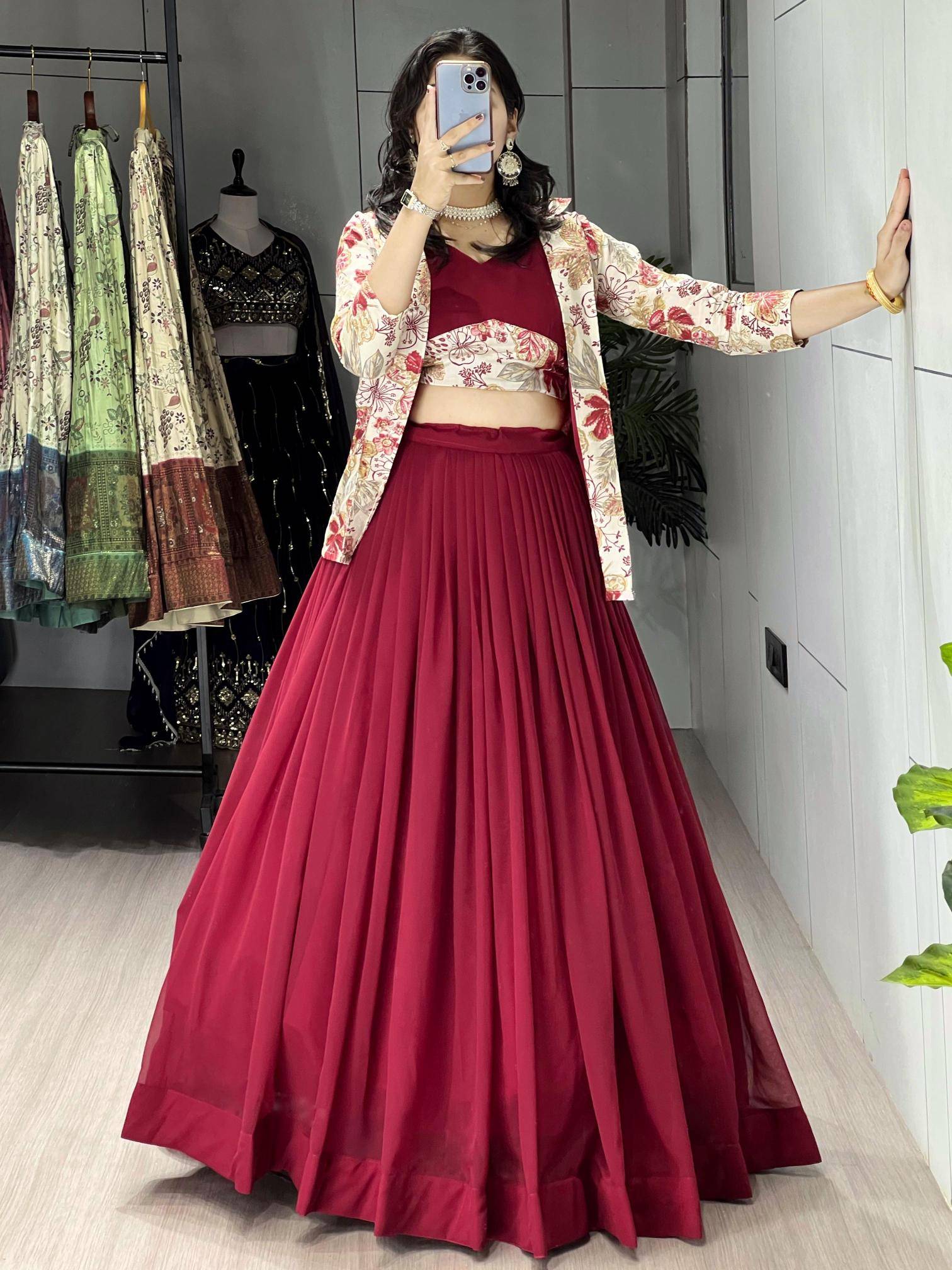 GRTN 8218 MRN Gorgette Wholesale Chaniya Choli Market in Mumbai