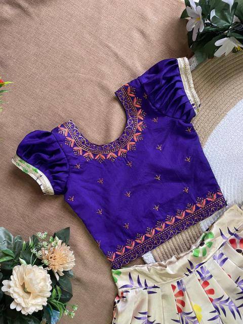 Coconut Kids Silk Blue Kids lehenga choli wholesale