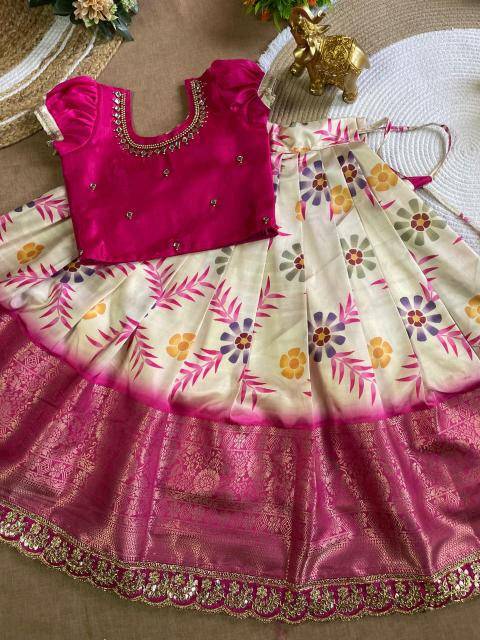 Coconut Kids Silk Orange Wholesale lehenga for girls
