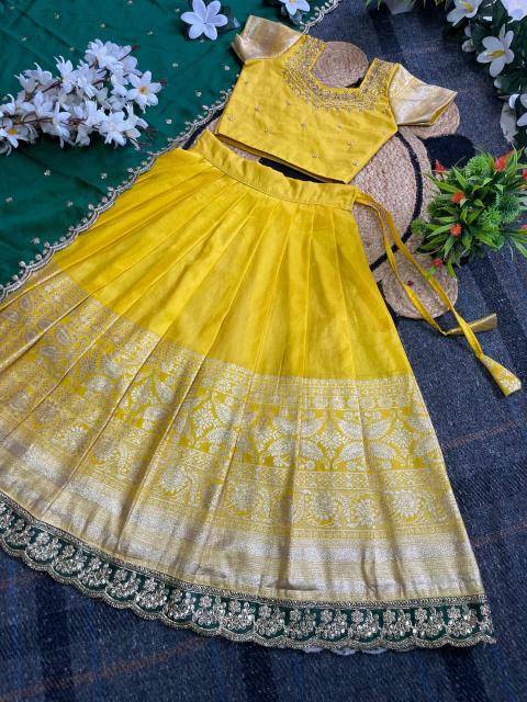 Pongal Panch Silk Yellow Wholesale kids ethnic wear