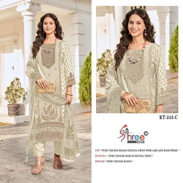 Shree fab KT - 243 Wholesale unstitched Salwar Kameez