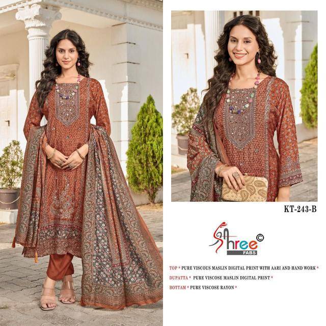 Shree fab KT - 243 Wholesale unstitched Salwar Kameez