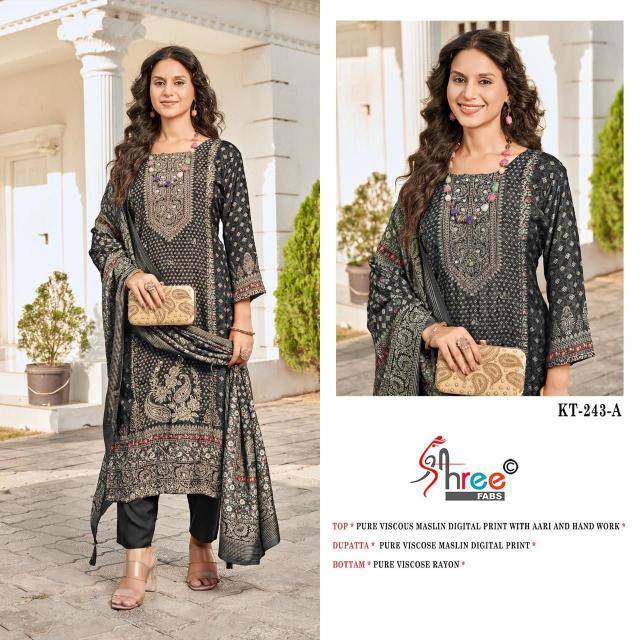 Shree fab KT - 243 Wholesale unstitched Salwar Kameez