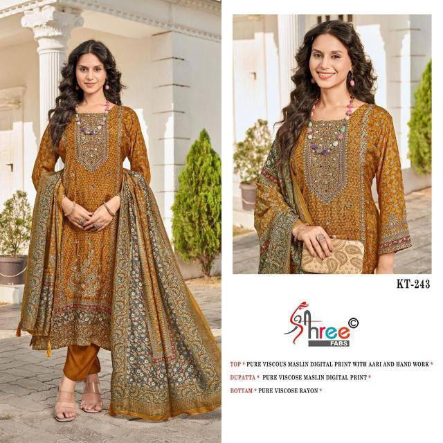 Shree fab KT - 243 Wholesale unstitched Salwar Kameez