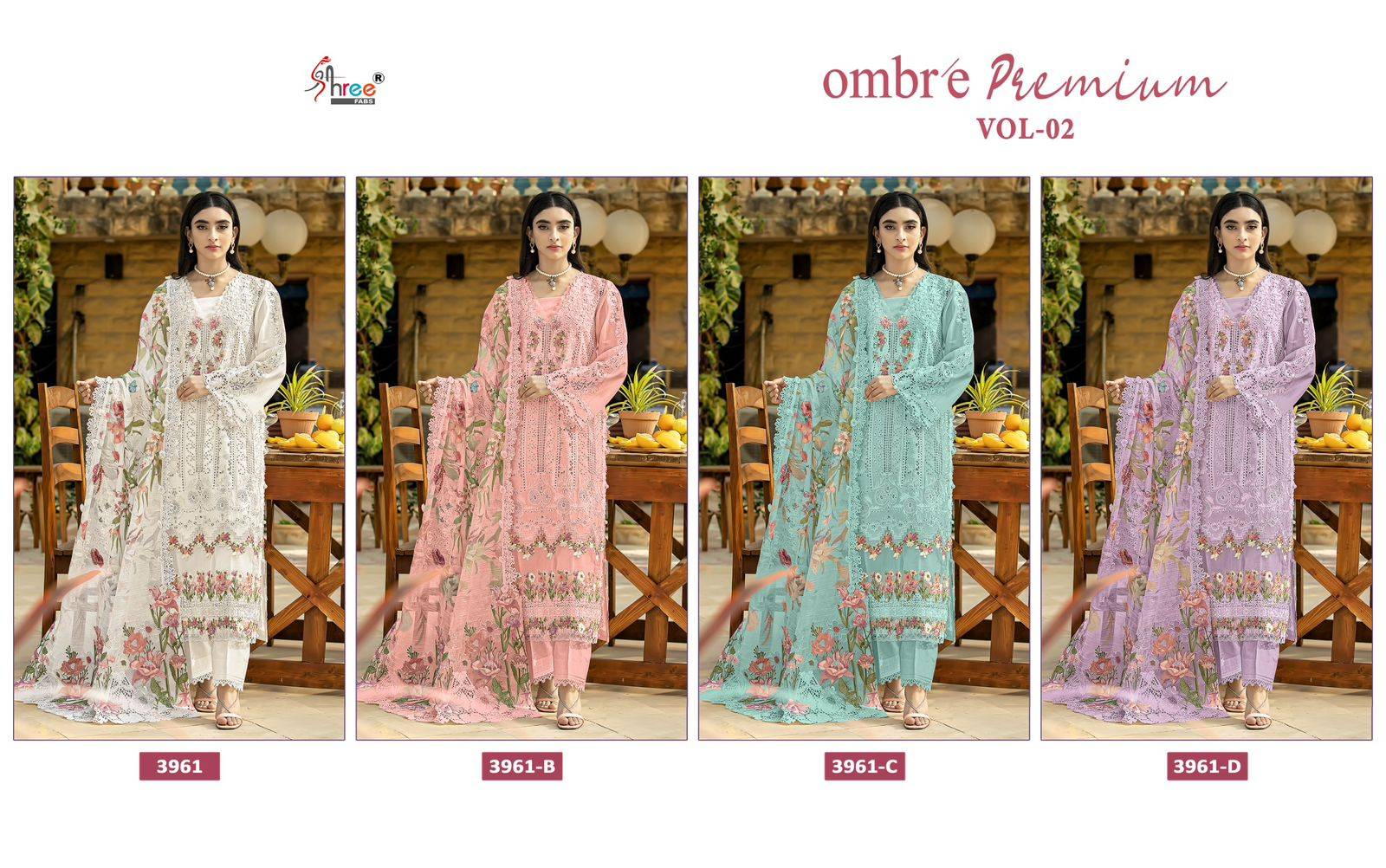 Shree Ombre 3961 Bulk Salwar Kameez Suppliers