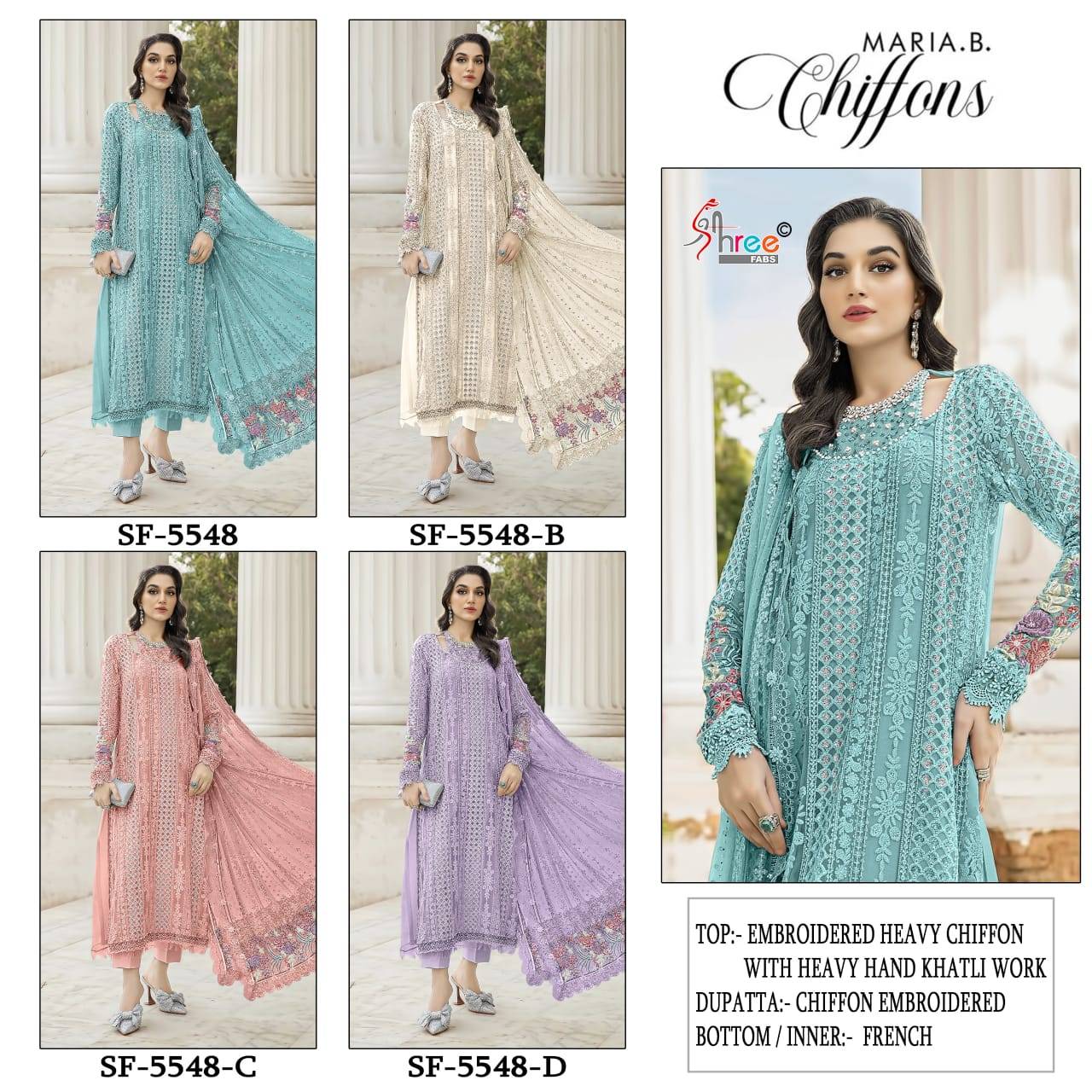 Shree Sf 5548 Chiffon Wholesale salwar suits suppliers in Delhi