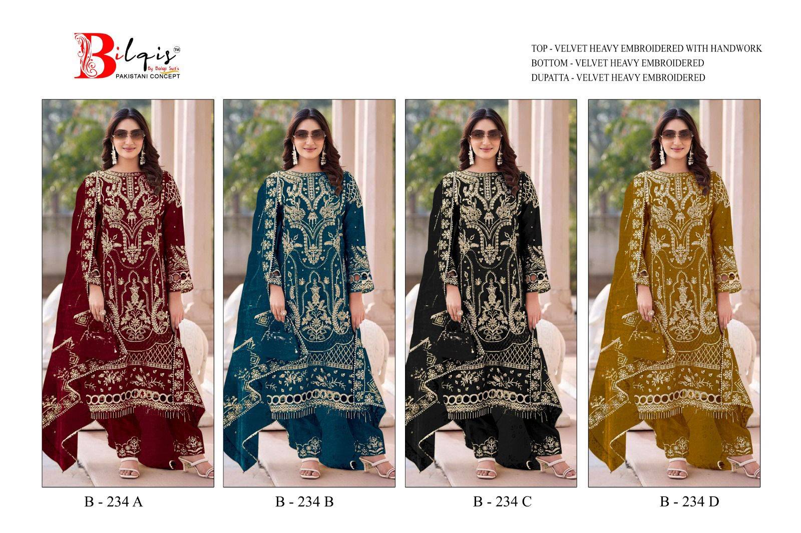 Bilqis B 234 A To D Salwar kameez manufacturers in India