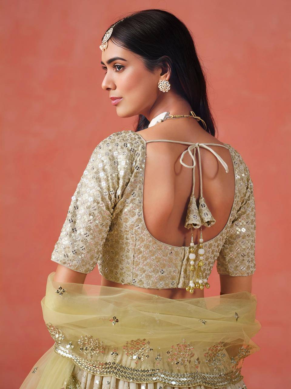 OMBRE Georgette YELLOW Bridal Lehengha choli wholesale market in Gujarat