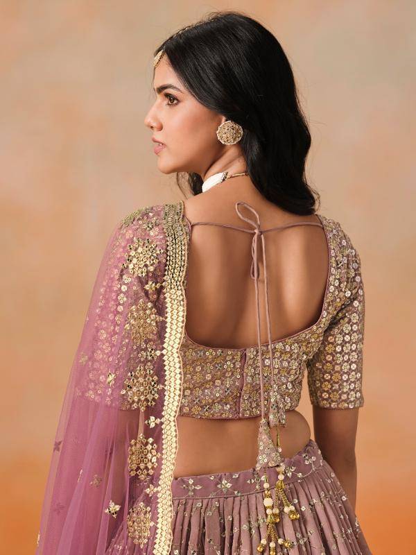 OMBRE Georgette Maroon Bollywood Lehengha choli wholesale in Gujarat