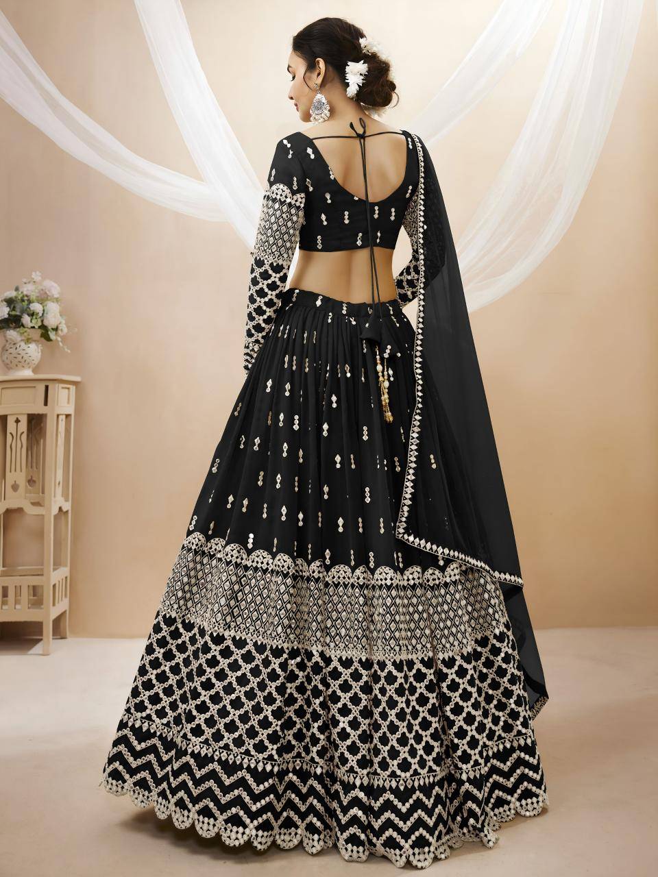 Expression vol 1 Georgette Black Lehengha choli wholesale dealers in Delhi