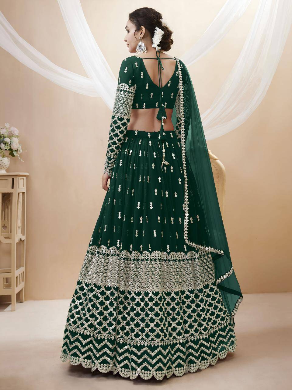 Expression vol 1 Georgette Green Affordable lehengha choli market in Delhi
