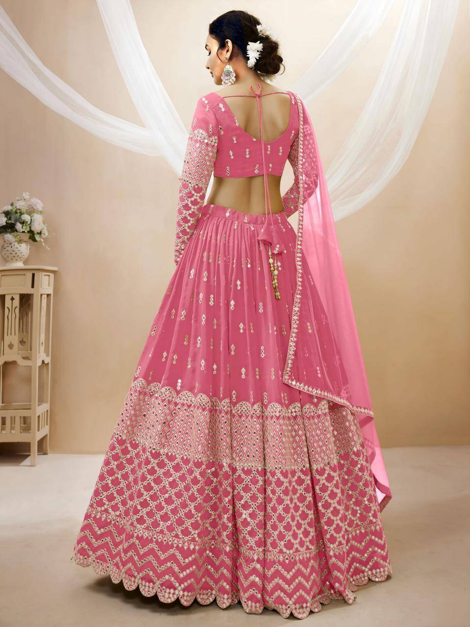 Expression vol 1 Georgette Pink Designer lehengha choli wholesale market in Delhi