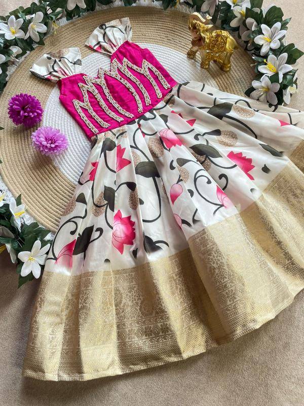 KAMALAM Silk Pink Gown In surat