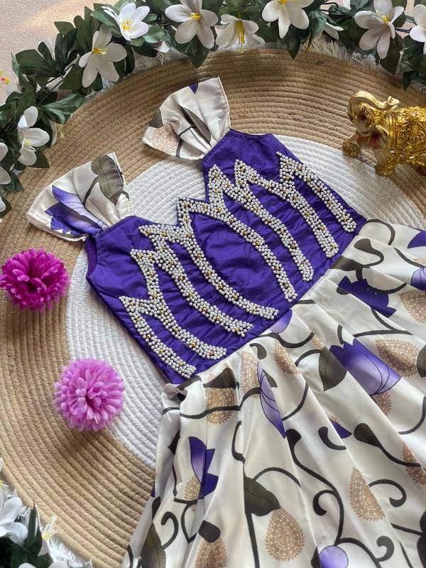 KAMALAM Silk Blue Gown market in Delhi 