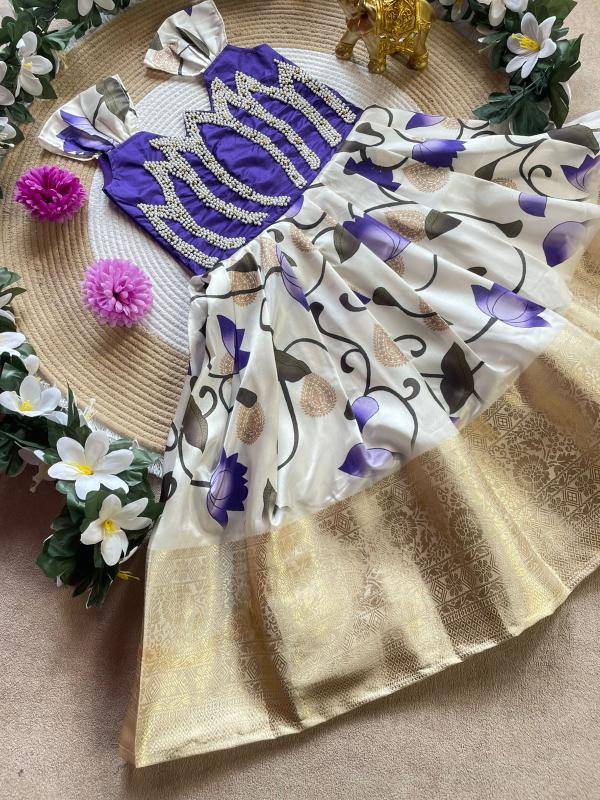 KAMALAM Silk Blue Gown market in Delhi 