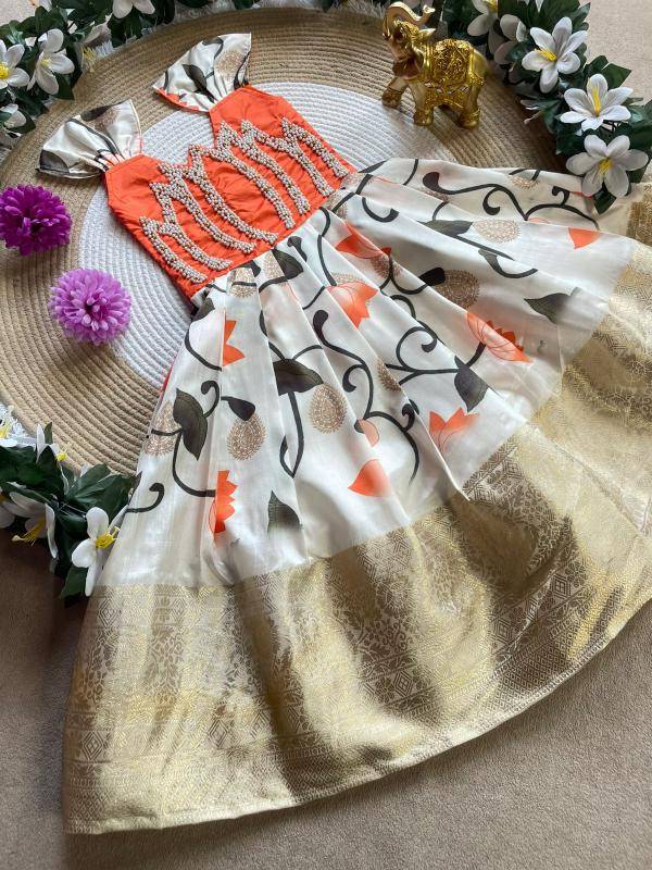 KAMALAM Silk Orange Gown wholesale suppliers in mumbai