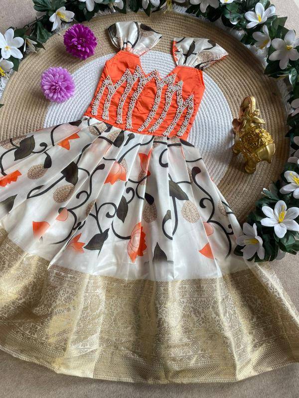 KAMALAM Silk Orange Gown wholesale suppliers in mumbai