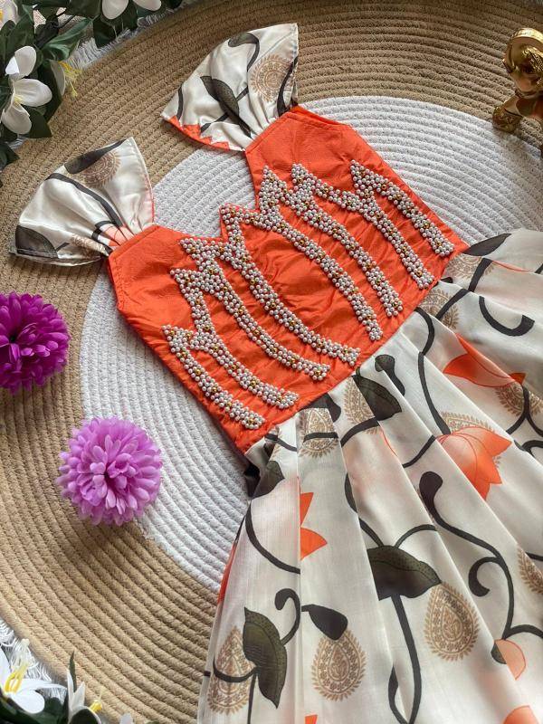 KAMALAM Silk Orange Gown wholesale suppliers in mumbai