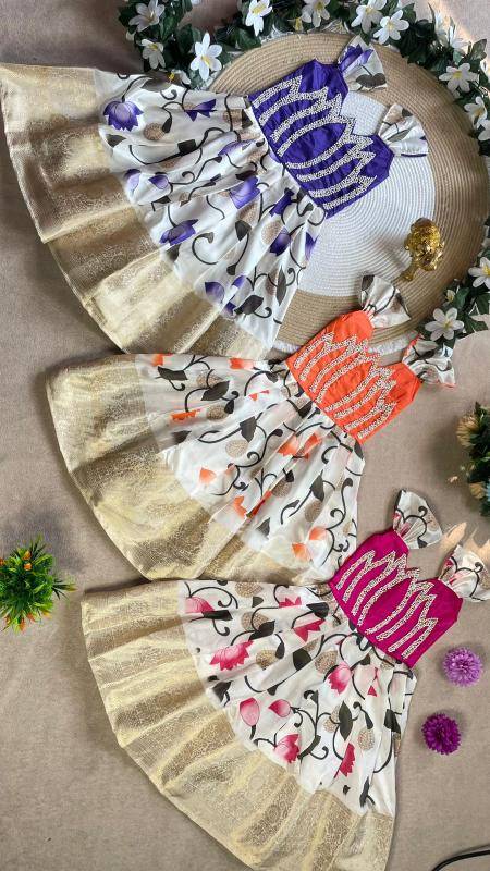 KAMALAM Silk Orange Gown wholesale suppliers in mumbai