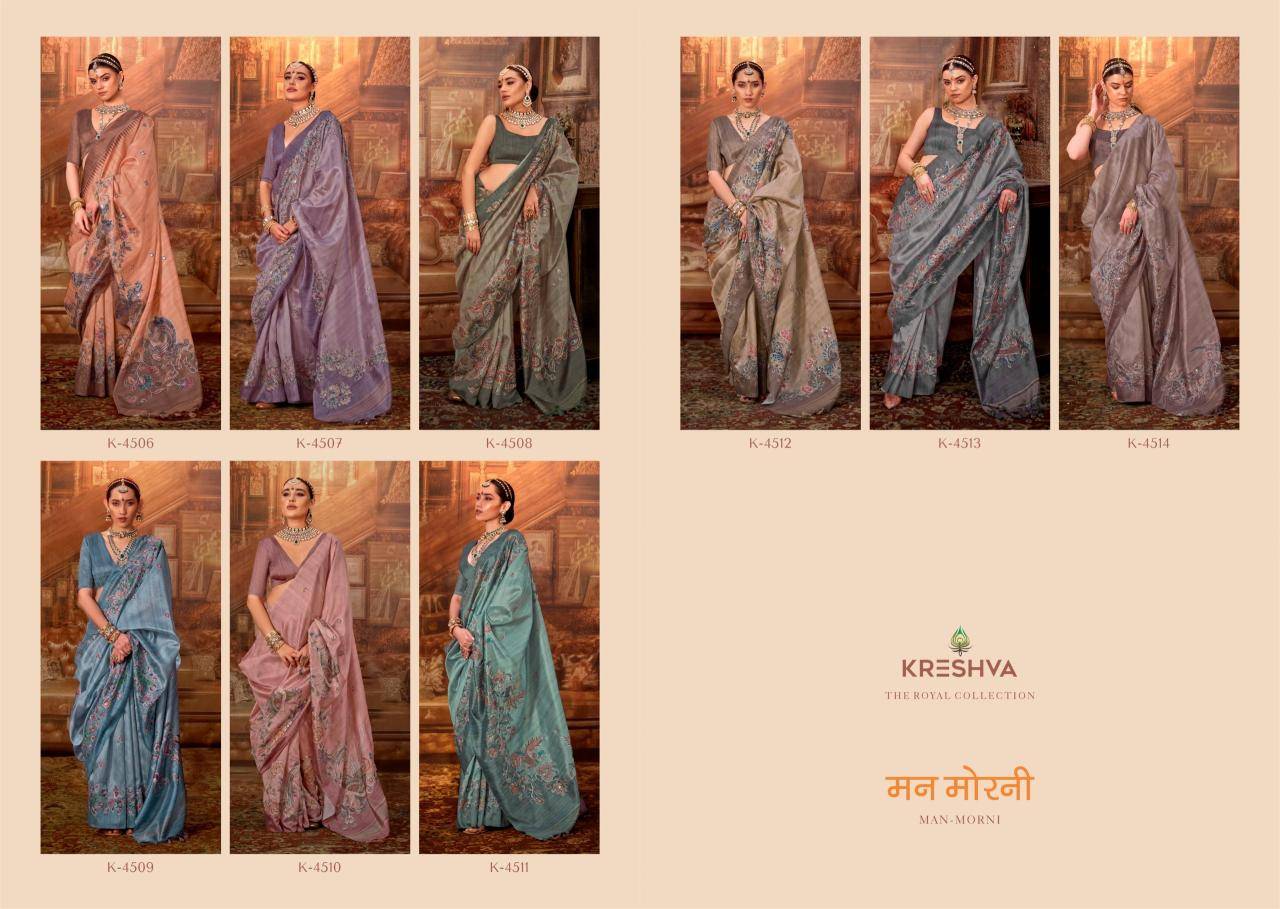Kreshva man-morni silk Kolkata saree wholesale suppliers