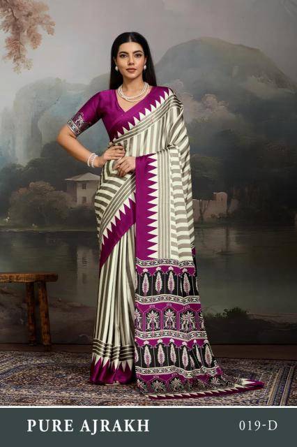 Rajtex modal satin ajrakh Kolkata saree wholesale online