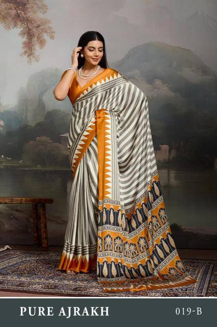 Rajtex modal satin ajrakh Kolkata saree wholesale online
