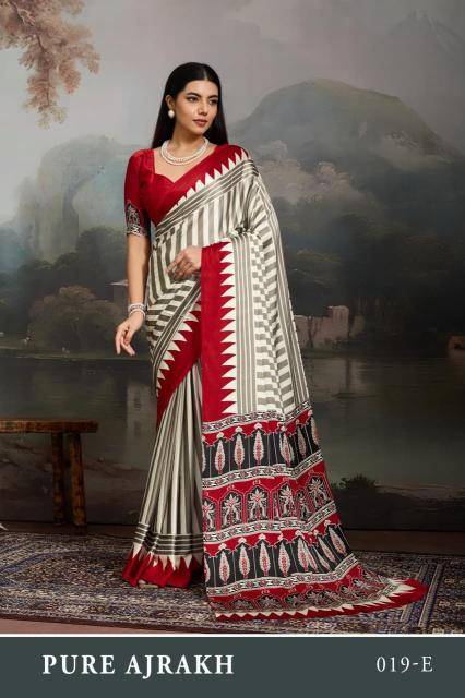Rajtex modal satin ajrakh Kolkata saree wholesale online