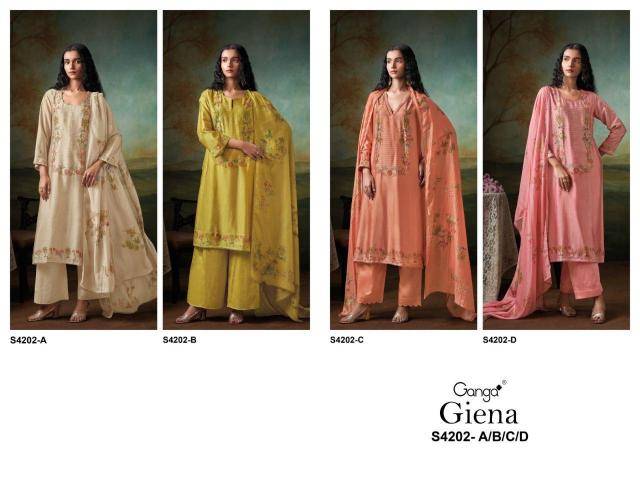Ganga giena 4202 Wholesale dress materials online Surat