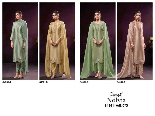 Ganga nolvia 4351 Wholesale dress materials in Surat